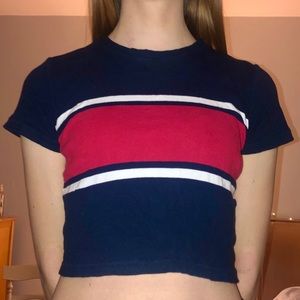 Brandy Melville John Galt Color Block Cropped Tee
